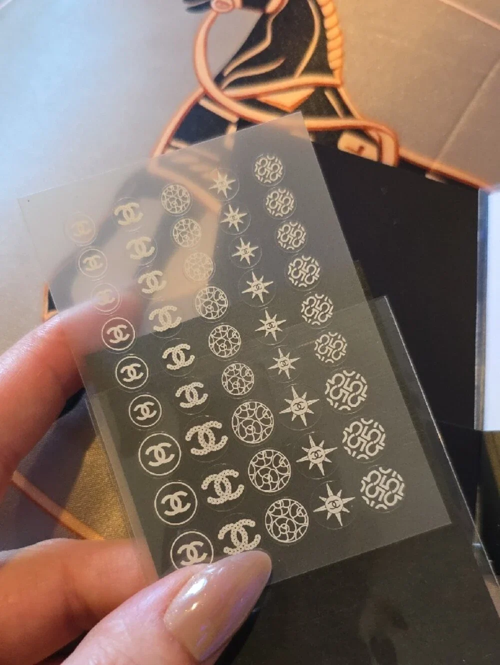 CHANEL Black and White Logo Nail Sticker Sheet 100% Authentic